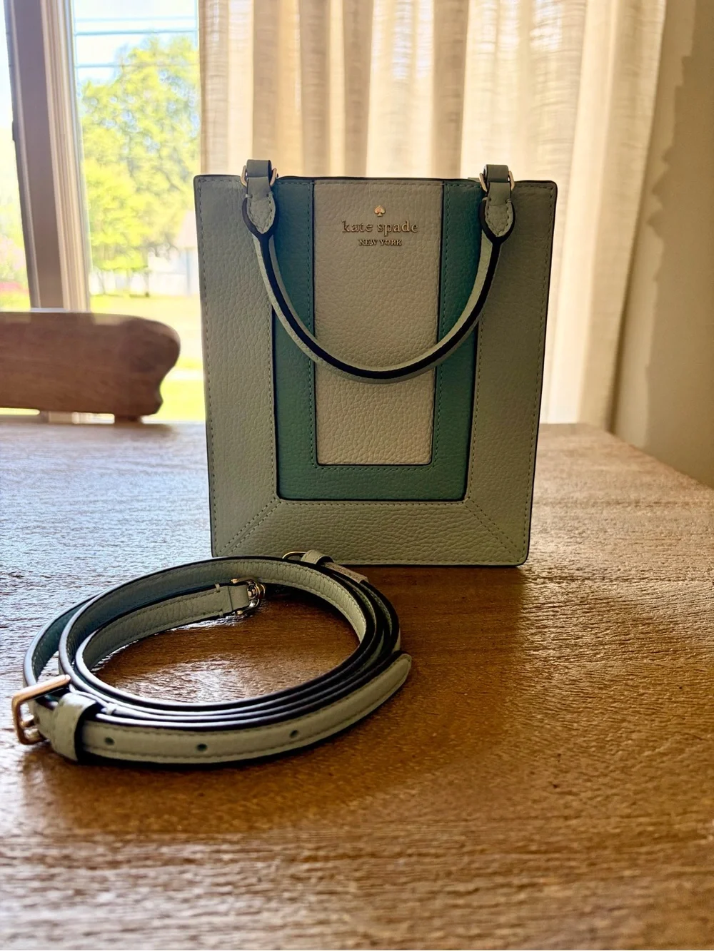 kate spade  Baby Blue Mini Leather Handbag with crossbody